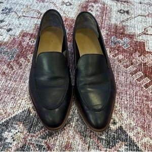 Everlane black leather loafers sz 10 semi-pointed toe